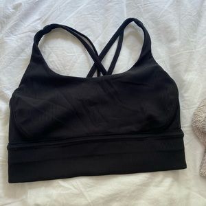 COPY - Black Lululemon Energy Longline Ribbed Bra Luxtreme
Medium Support, B–D …